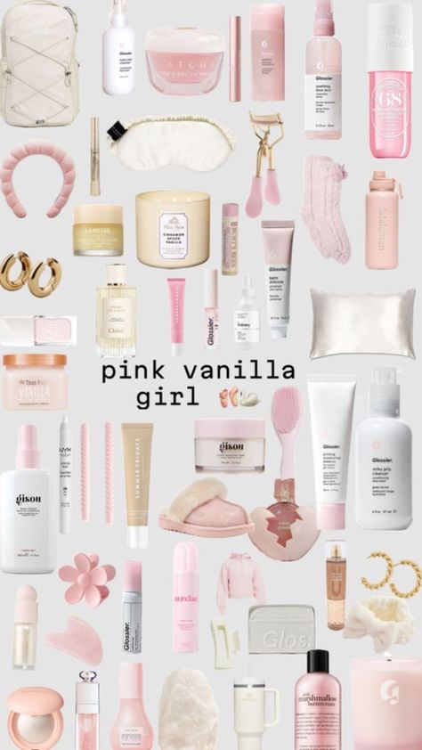 White Beige Aesthetic, Pink Vanilla Girl, Pink Vanilla, Sephora Skin Care, Pretty Pink Princess, Pink Lifestyle, Perfect Skin Care Routine, Vanilla Girl, Pretty Skin Care