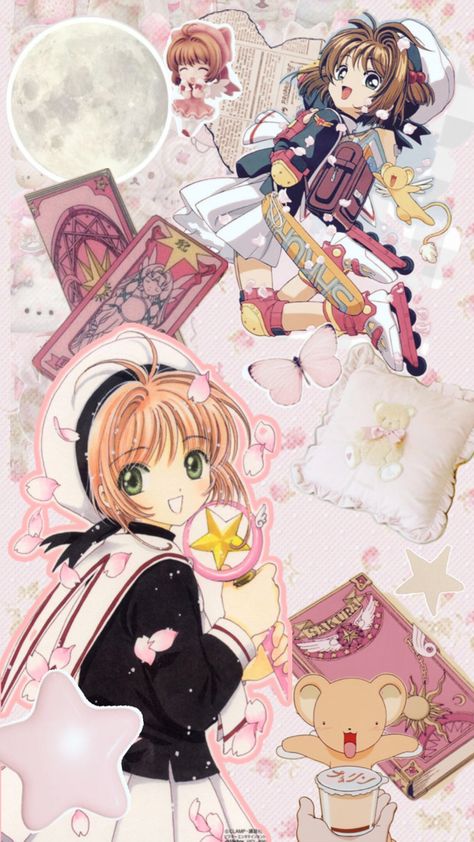 #ccsakura #cardcaptorsakura #collage Sakura Card Captor, Card Captor Sakura, Cute Couple Wallpaper, Sakura Card, Card Captor, Couple Wallpaper, Aesthetic Pastel Wallpaper, Pastel Wallpaper, Cardcaptor Sakura