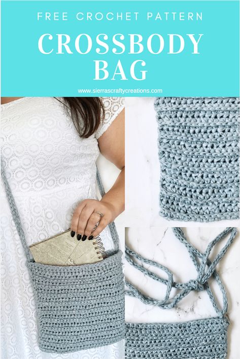 Free Crossbody Crochet Bag Pattern - Sierra's Crafty Creations Free Crossbody Bag Crochet Pattern, Across Body Crochet Bag, Quick Crochet Purse Free Pattern, Easy Bag Crochet Pattern Free, Crochet Cross Body Purse, Free Crochet Purse Patterns Easy, Crochet Cross Body Bag Pattern, Homemade Purses And Bags, Cross Body Bag Pattern Free Crochet