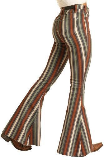 Hslot Outfit, Harry Styles Concert Outfit, Womens Flare Jeans, Outfits 70s, 70s Inspired Fashion, 70s Outfits, Estilo Hippie, Bottom Jeans, Striped Jeans