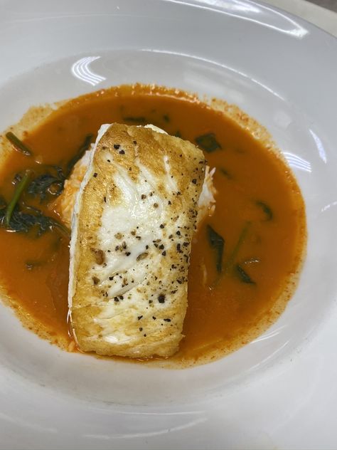 Pan Seared Halibut in Carrot Ginger Broth – The Somm Chef Pan Seared Halibut, Ginger Broth, Seared Halibut, Herbal Kitchen, Recipe For 1, Seafood Entrees, Sweet Carrot, Carrot And Ginger, Favorite Cookbooks