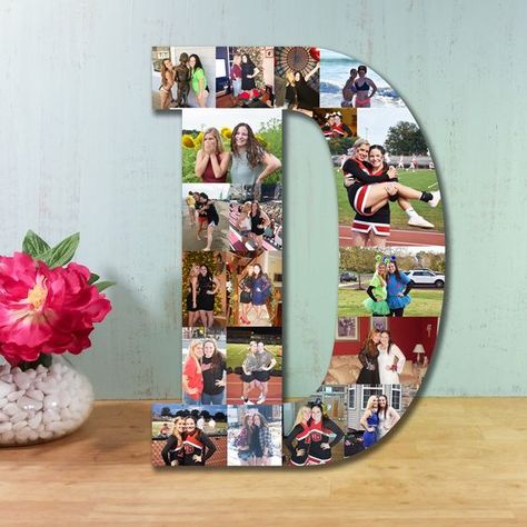 18 inch Photo Collage Letter Personal Collage - Photo Collage on Wood Personal Collage, Photo Flow, Letter Photo Collage, Collage On Wood, Traditional Picture Frames, Photo Collage Wall, Collage Gift, Shape Collage, Photo Collage Gift