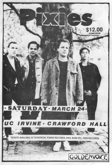 i'd pay at least twice that much to see them live, and they suck live Pixies Band, The Pixies, Rock Band Posters, Punk Poster, Vintage Music Posters, Etiquette Vintage, Music Poster Design, Kim Deal, I'm With The Band