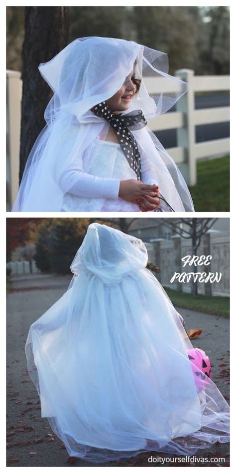 Ghost Tulle Costume, Ghost Witch Costume, Pumpkin Ghost Costume, Toddler Ghost Costume Girl Diy, Tulle Ghost Costume, Pink Ghost Costume, Cute Ghost Costume For Women, Ghost Costume Women Diy, Diy Toddler Ghost Costume Girl