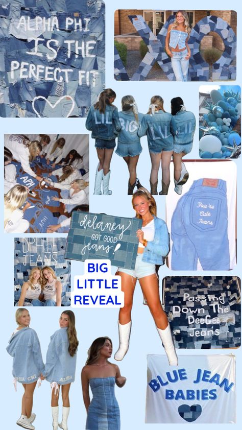 Sorority Big Little Reveal - You’ve Got Good Jeans, You’re cute Jeans, Blue Jean Baby. 💙🦋🧢👖#jeans #jeanshorts#denim #denimondenim #gotgoodjeans #goodgenes #sorority #biglittlereveal Sorority Big Little Reveal, Sorority Recruitment Themes, Big Little Sorority Shirts, Big/little Baskets, Sorority Rush Themes, Sorority Themes, Recruitment Themes, Good Jeans, Big Lil