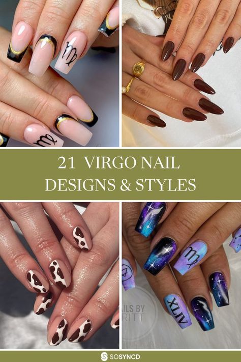 Are you a Virgo looking for the perfect nail art to showcase your zodiac sign? Look no further. We have rounded up 21 stunning nail designs that will make sure everyone knows you are a proud Virgo. From subtle earthy tones to glamorous rose gold and black, these designs will express your personality without being too flashy. So click the link and show off your inner star with these fantastic nails. Fantastic Nails, Virgo Star, Velvet Nails, Stunning Nail Designs, Gold Color Palettes, Pink Chrome, White Tip, Sparkly Nails, French Manicure