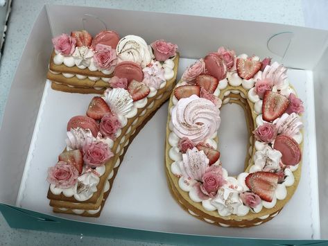 70 Number Cake, 70th Birthday Cake Mum, 70 Cake, Birthday Cake For Mum, Letter Cakes, Orange And Almond Cake, Number Birthday Cakes, Birthday Cake For Mom, 70th Birthday Cake