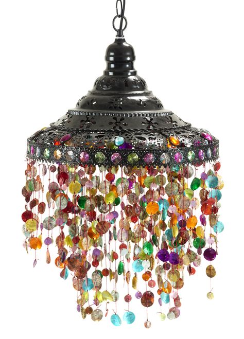 Beaded Hanging Lamp - Dekorasi Maroko, Diy Lampe, Deco Boheme, Bohol, Décor Boho, Boho Dekor, Boho Home, Bohemian Home, Lamp Shades