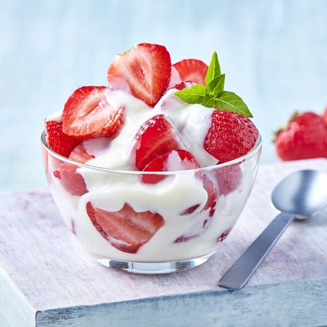 Ice Cream Aesthetic, Food Safety Training, Cream Donut, Canned Strawberries, Strawberry Bowl, Cream Sauce Pasta, Strawberry Delight, Strawberry Dessert Recipes, Sauce Pasta