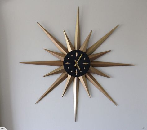 Vintage 1957 Ellerman Starburst Clock 8 Day Key Wind | Trade Me Starburst Clock, Lavender House, Salvaged Decor, Sun Vintage, Clock Ideas, Sindy Doll, Retro Clock, Clock Wall, Apartment Decor Inspiration