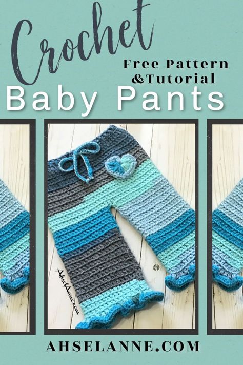 Baby Bell Bottoms, Knit Baby Pants, Crochet Baby Pants, Baby Crochet Patterns Free, Crochet Pants, Crochet Toddler, Simple Crochet