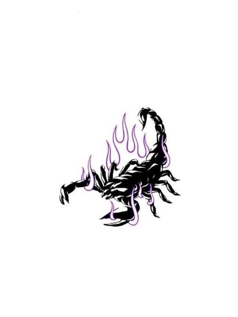 Small Chest Tattoos, Simple Tattoos For Guys, Grunge Tattoo, Sharpie Tattoos, Scorpion Tattoo, Fire Tattoo, Gothic Tattoo, Purple Fire, Tattoo Style Drawings