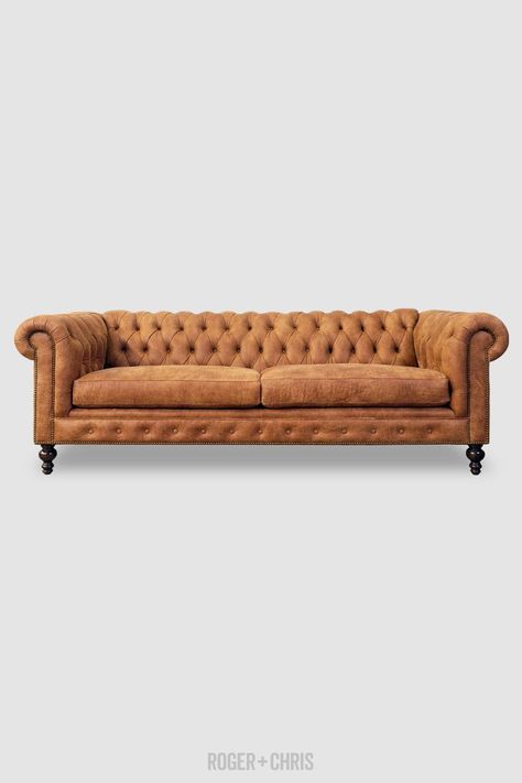 Chesterfield Sofas, Armchairs, Sectionals, Sleepers | Leather, Fabric, Linen | Made in USA | Higgins Furniture Styles Guide, Brown Leather Chesterfield Sofa, Leather Living Room Furniture, Chesterfield Sofas, Modern Leather Sofa, Leather Chesterfield Sofa, Leather Chesterfield, Pinterest Design, Brown Leather Sofa