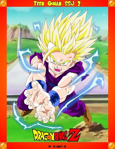 DBZ-Teen Gohan SSJ2 by el-maky-z Gohan Kamehameha, Teen Gohan, Gohan Ssj2, Super Vegeta, Dbz Characters, Very Nice Pic, Goku Super, Super Saiyan, Son Goku