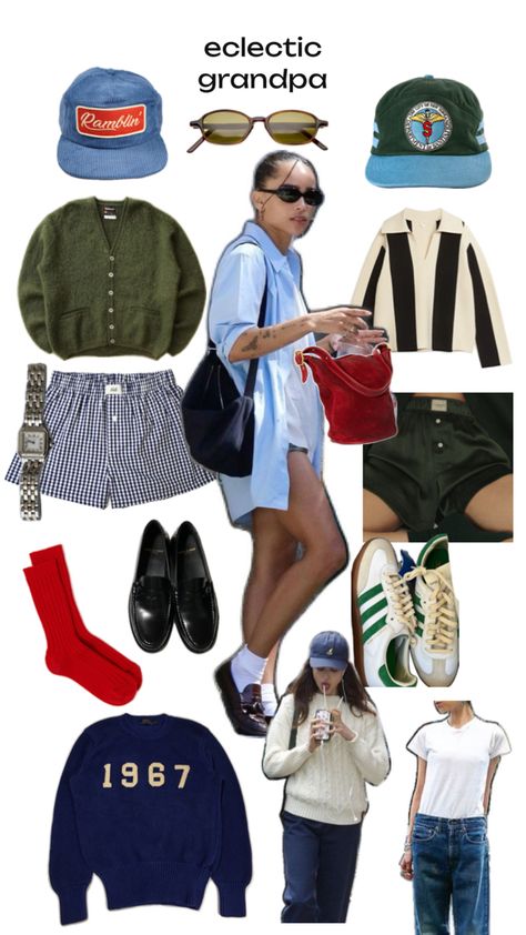 shop my collage for all my Eclectic Grandpa picks! Grandpa Fashion, Vacation Fits, Outfits And Accessories, Grandpa Style, Mood Clothes, City Boy, Looks Street Style, Looks Chic, Mode Inspo