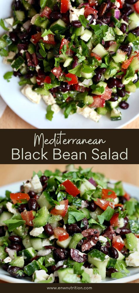 Bean Salad Recipes Healthy, Summer Vegetable Recipes, Black Bean Salad Recipe, Mediterranean Recipes Healthy, Mediterranean Diet Recipes Dinners, Black Bean Recipes, Mediterranean Diet Meal Plan, Seasonal Vegetables, Easy Mediterranean Diet Recipes