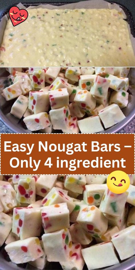 Delight in the simplicity of our 4-ingredient Nougat Bars. They're effortlessly delicious, combining honeyed sweetness with a chewy, nutty bite. Perfect for when you need a quick, sweet fix that's homemade. Nougat Bars, Holiday Dessert Platter, Nougat Recipe, Christmas Candy Easy, Easy Christmas Candy Recipes, Easy Candy Recipes, Candy Recipes Homemade, Christmas Candy Recipes, Fudge Easy