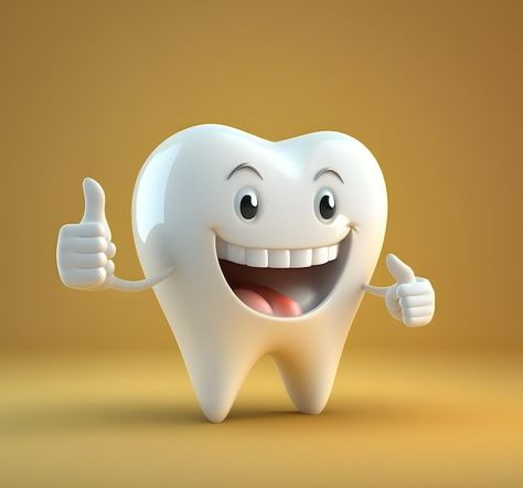 Photo funny smiling tooth showing thumb ... | Premium Photo #Freepik #photo #tooth-cartoon #happy-teeth #teeth-cartoon #dental Dentist Teeth, Teeth Design Ideas, Dental Pictures Ideas, Happy Tooth, Tooth Picture, Tooth Photo, Teeth Design, Teeth Photo, Tooth Design