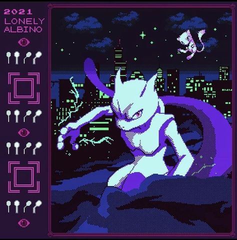 90s Pokemon Aesthetic, Mewtwo Aesthetic, Silphwave Pokemon, Pokemon Aesthetic 90s, Mewtwo Pfp, Pierre Bourne, Gengar Pokemon, Pixel Art Pokemon, Pokemon Poster