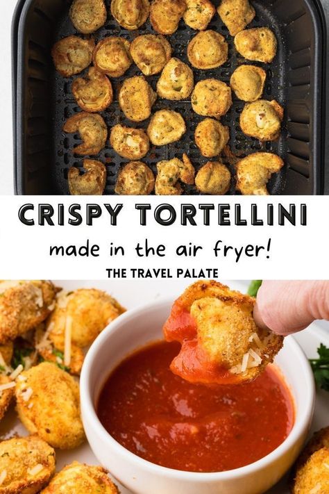 If you love an easy appetizer then you will want to try this easy air fryer tortellini recipe from The Travel Palate. In about 20 minutes you can have a fun snack the whole family will enjoy. They are made with fresh tortellini from the refrigerator aisle of the grocery store and taste great with your favorite dipping sauce. Air Fryer Tortellini, Tortellini Recipe, Air Fryer Recipes Snacks, Tortellini Recipes, Air Fryer Oven Recipes, Air Fry Recipes, Easy Air Fryer, Air Fryer Dinner Recipes, Air Fryer Recipes Easy