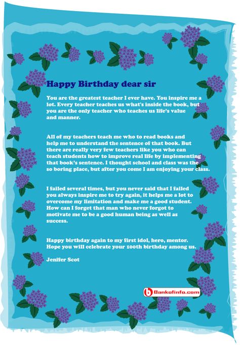 Happy birthday letter for a teacher Birthday Paragraph For Teacher, Happy Birthday Letter To Teacher, Happy Birthday Wishes For Teacher Quotes, Birthday Wishes For Favorite Teacher, Birthday Letter For Teacher, Happy Birthday Teacher From Students, Birthday Wishes Letter, Happy Birthday Card For Teacher, Birthday Message For Teacher