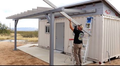 Cargo Container Shed, Shipping Container Awning, Diy Shipping Container Shed, Shipping Container Storage Shed, Shipping Containers Sheds, Sea Container Shed, Shipping Container Sheds Storage, Shipping Container Exterior Ideas, Shipping Container Carport