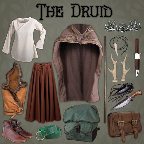 Druid Cosplay Diy, Dnd Cosplay Diy, Druid Clothes, Druid Clothing, Dungeons And Dragons Druid, Druid Outfit, Druid Cosplay, Druid Costume, Hobbit Cosplay