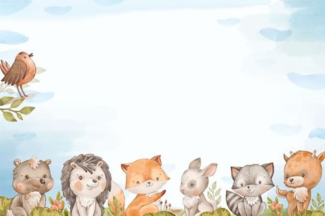 Free vector watercolor forest animals il... | Free Vector #Freepik #freevector #alive #watercolor-forest #watercolor-nature #watercolor-illustration Forest Animals Illustration, Forest Cartoon, Forest Watercolor, Watercolor Nature, Animals Illustration, Watercolor Forest, Free Download Photoshop, Nature Watercolor, Tropical Animals