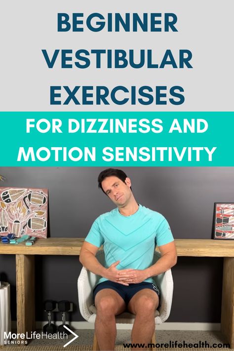 Physiotherapist Mike Kutcher demonstrating vestibular exercises for seniors - Relieve dizziness, vertigo, and motion sensitivity with these gentle exercises Vertigo Exercises, Vertigo Relief, Vertigo Remedies, Beginner Exercises, Rehabilitation Exercises, Migraine Prevention, Physical Therapy Exercises, Posture Exercises, Ear Health