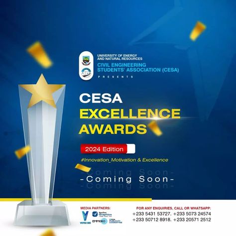 Excitement builds for the 2024 CESA Excellence Awards🏆🏅 --------------------------------------------- Your much anticipated CESA Dinner and Awards is here. 🥳💃🕺 --------------------------------------------- Stay Tuned for more Updates⏳ Employee Certificate Awards, Grammy Awards Trophy, Service Award Certificate, Critics Choice Awards Trophy, Peoples Choice Awards Trophy, Excellence Award, Stay Tuned, Building, Instagram