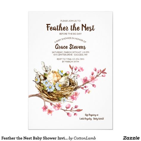 Spring Baby Shower Invitations, Twins Baby Shower Invitations, Blossom Branch, Watercolor Baby Shower, Pink Cherry Blossom, Cherry Blossom Branch, Spring Baby Shower, Twins Baby Shower, Pink Cherry