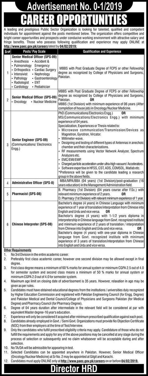 Posts Senior Medical Officer (SPS-09) Senior Medical Officer (SPS-09 (Oncology/Nuclear Medicine) Senior Engineer (SPS-09) Administrative Officer (SPS-8) Pharmacist (SPS-08) Chinese Interpreter (SPS-08 Oncology Pharmacist, Nuclear Medicine, Jobs In Pakistan, Cardiology, Government Jobs, Career Opportunities, Pharmacist, Apply Online, No 1