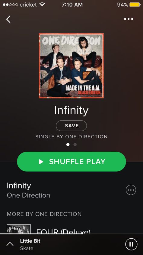 Go download Spotify it is a great app and all the songs you want but can't buy are there for you for free One Direction Playlist, One Direction Song Bracket, Best Song Ever One Direction Music Video, You And I One Direction Spotify, Perfect Music Video One Direction, I Love One Direction, One Direction, First Love, Incoming Call Screenshot