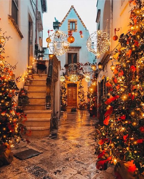 Italia ✦ SUPER ITALY ✦ 🇮🇹’s Instagram profile post: “Photo: @robertabarreca #super_italy 🇮🇹 #Locorontondo _____________________________________ #italia #italy #beautifuldestinations #europe…” Christmas Town, Christmas Time Is Here, Christmas Feeling, Decorating With Christmas Lights, Christmas Scenes, Noel Christmas, Christmas Mood, Christmas Aesthetic, Christmas Joy