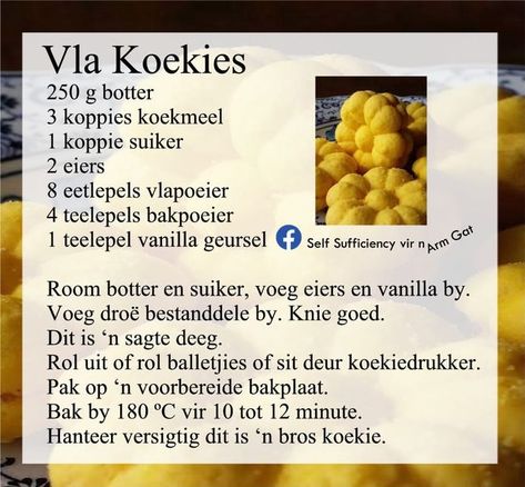 Koffie Koekies Resep, Koekies Resepte Klein, Klein Koekies Resepte, Koekie Resepte, Crunchie Recipes, Rusk Recipe, Funky Food, Self Sufficiency, Best Sugar Cookie Recipe