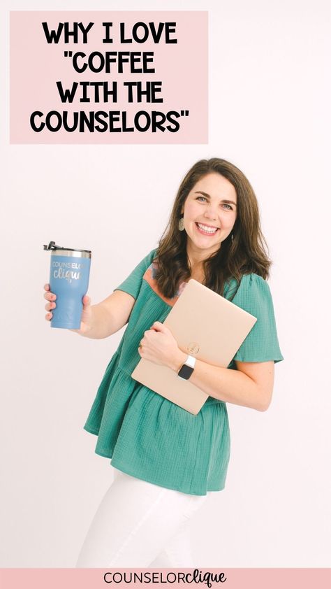 Partnering with stakeholders is important. We know this to be true. As high school counselors, we are connectors in our school buildings and in our community. It’s a place of influence that I never want to take lightly. “Coffee with the Counselors” was born out of the need to continue nurturing the partnership with parents. Coffee With Counselor, Guidance Counselor Outfits, Coffee With The Counselor, School Counselor Outfits, Counselors Week, Curriculum Night, School Counselor Resources, School Counsellor, School Buildings