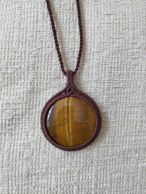 Tiger Eye Pendant, Macrame Pendant, Tiger's Eye, Tiger Eye, Macrame, Crystals, Pendant, Macramé