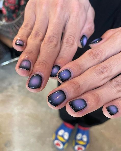 Dark Purple Nails, Mens Nails, Punk Nails, Hard Nails, Grunge Nails, Nails Polish, Dark Nails, April 6, Minimalist Nails