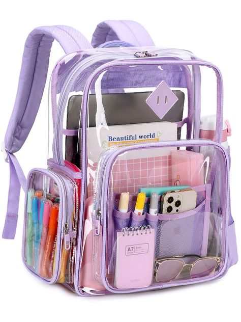 Lunch Bag For Kids, Backpacks For Kids, Clear Backpacks, School Survival Kits, Cute Stationary School Supplies, Stylish School Bags, Clear Backpack, Kitty Items, Kids Lunch Bags