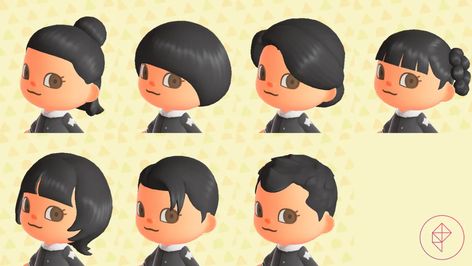 Cute Animal Crossing Avatar, Acnh Hairstyles, Animal Crossing Avatar Ideas, Animal Crossing Hair Guide, Animal Crossing Avatar, Full Hairstyles, Animal Crossing Hair, Hairstyles List, Acnh Clothes