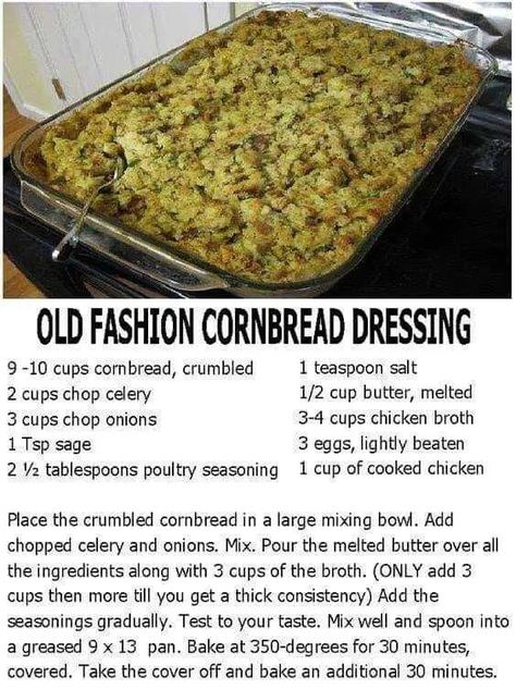 Soul Food Cornbread, Old Fashioned Cornbread Dressing, Soul Food Cornbread Dressing, Louisiana Cajun, Thanksgiving Recipe, Cajun Cooking, Kitchen Witchery, Cornbread Dressing, Amish Recipes