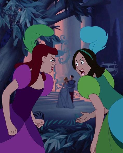 Lucifer Cat, Disney Siblings, Anastasia And Drizella, Cinderella Aesthetic, Cinderella Art, Lady Tremaine, Disney Collector, Fantasy Films, Walt Disney Animation