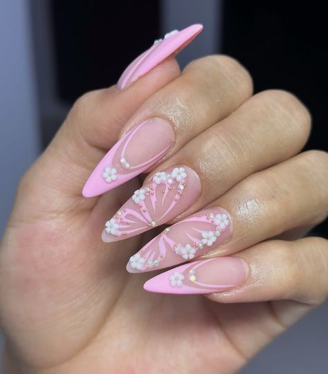 Simple Butterfly Nail Designs, Butterfly Nails Pink, Pink Butterfly Nails, Art Nail Designs, Cute Pink Nails, Acrylic Toe Nails, Fantasy Nails, Hard Nails, Gel Nails Diy