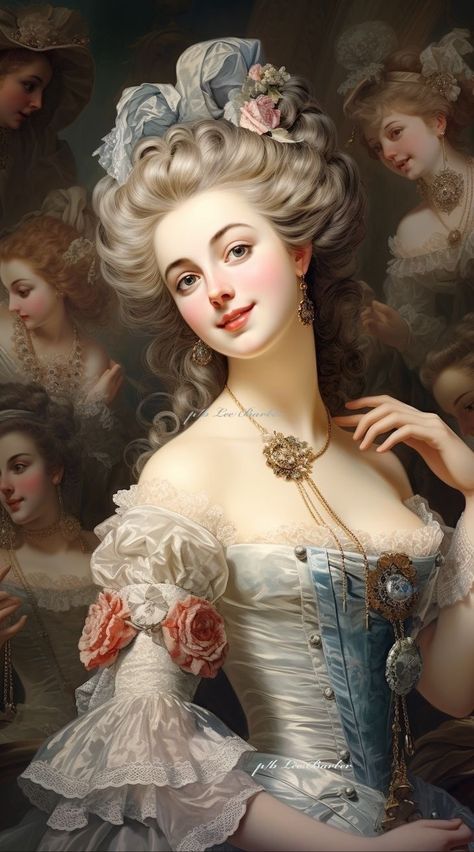 60s Vintage Fashion, Outdoor Decoration Ideas, Outdoor Christmas Decoration Ideas, Rococo Art, French Royalty, Beautiful Flower Drawings, Rococo Fashion, Baroque Painting, Victorian Paintings