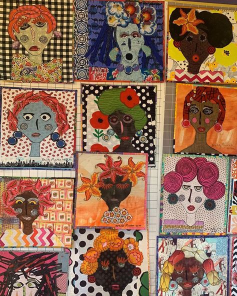 Freddy Moran Faces, Face Quilts, Freddy Moran, Fabric Artist, Wall Quilts, Slow Stitching, Beautiful Quilts, Art Quilts, My Friend