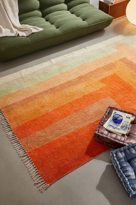 UO Home: Décor + Furnishings | Urban Outfitters Rugs On A Budget, Rugs In Apartment, Groovy Rug, 1970s Living Room, Modern Colorful Rugs, Urban Outfitters Rug, Entryway Rugs, 70s Rug, Rug Urban