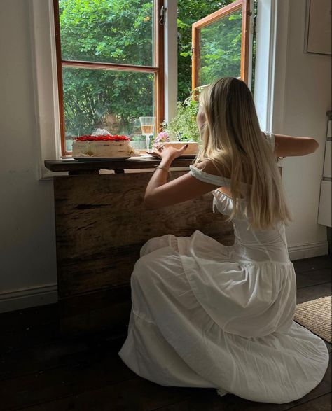 Bella Core, The Hollow, Flowing Skirt, Girl Next Door, White Maxi Dresses, White Summer, Long Maxi, Divine Feminine, Blonde Girl