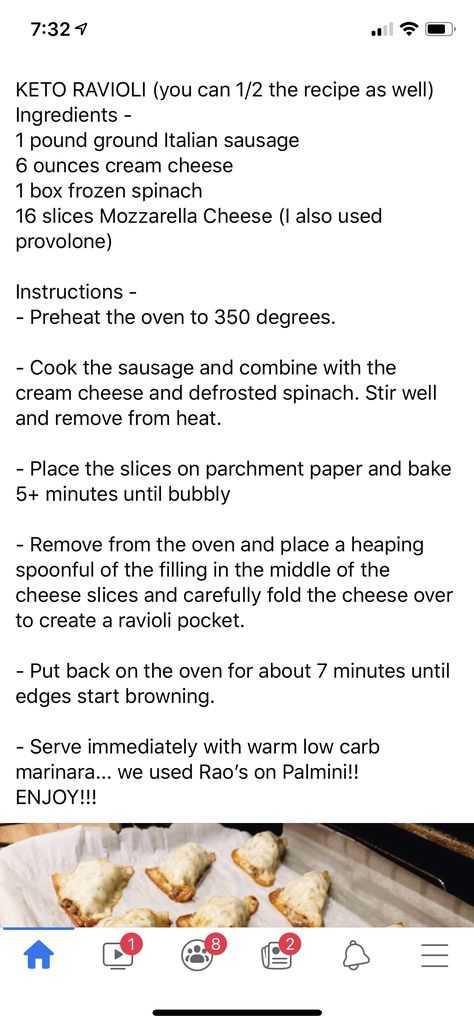 Sausage Ravioli, Ground Italian Sausage, Frozen Spinach, Provolone, Mozzarella Cheese, Italian Sausage, Ravioli, Keto Diet, Mozzarella