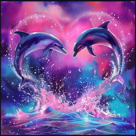 I Just Wanna Be Part Of Your Symphony Dolphin Trend, Dolphins And Rainbows, Dolphin Symphony, Symphony Dolphin, Dolphin Images, Dolphin Painting, Dolphin Art, Beautiful Nature Wallpaper Hd, Pretty Landscapes