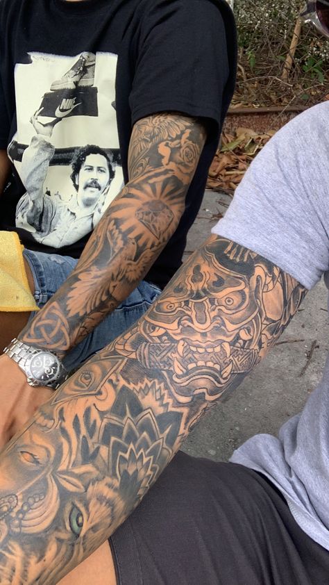 Women’s Sleeve Tattoo No Flowers, Men Tattoo Arm Sleeve Inspiration, Tattoo Inspiration Men Sleeve, Male Tattoos Sleeves, Japanese Arm Sleeve, Men’s Full Sleeve Tattoo, Male Forearm Tattoo, Lower Arm Sleeve, Leg Sleeve Tattoo Male